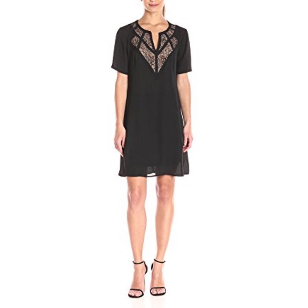 BCBGMAXAZRIA EOS dress Large Black Shift Lace